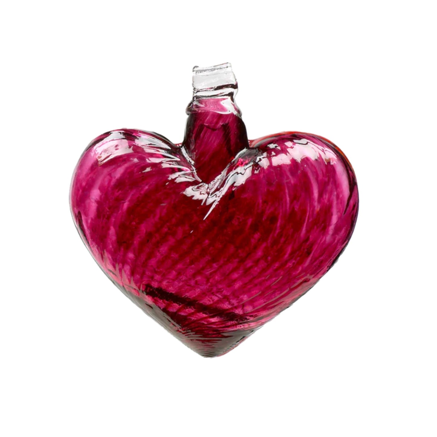 3 Inch glass heart in pink