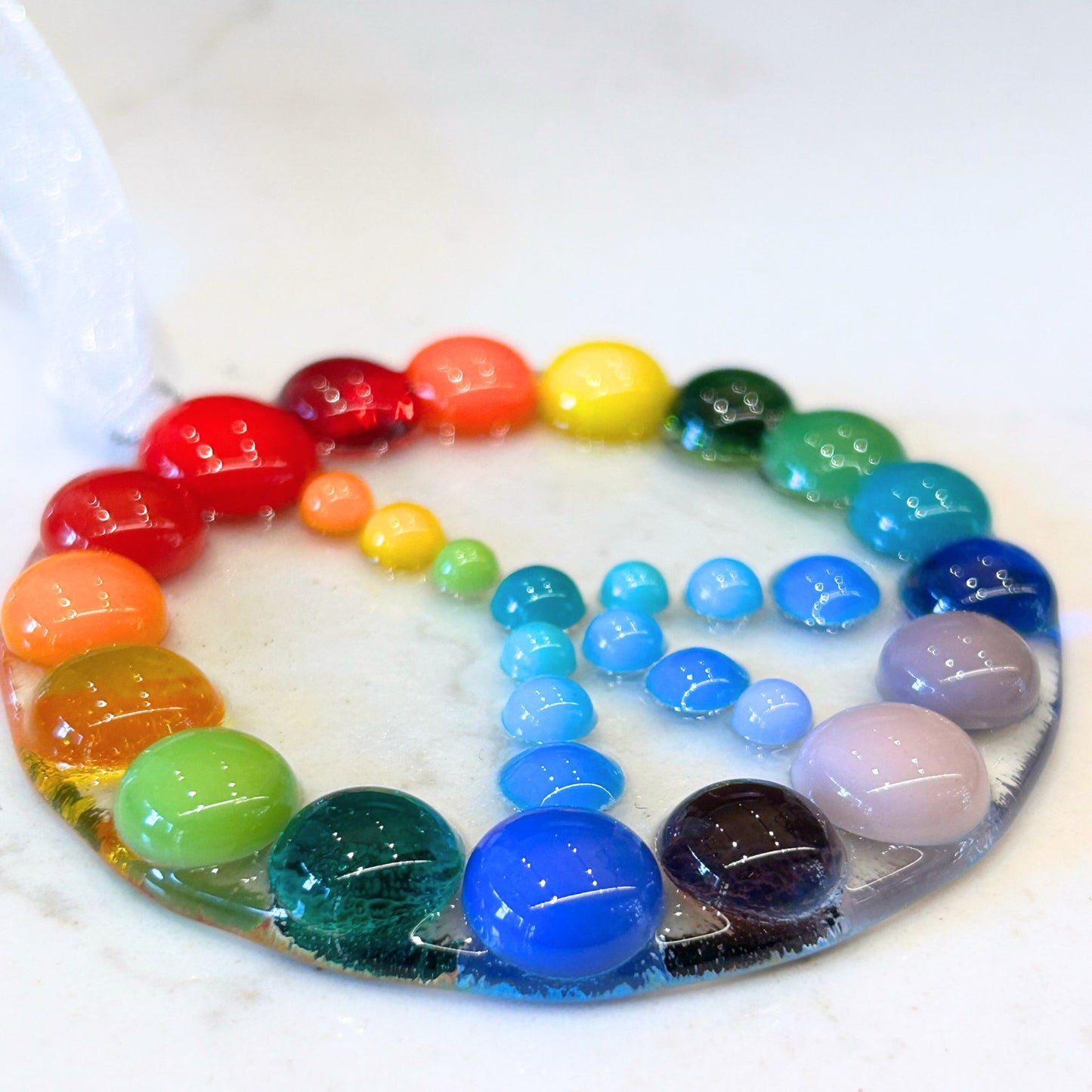 Bauble Peace Sign Glass Ornament