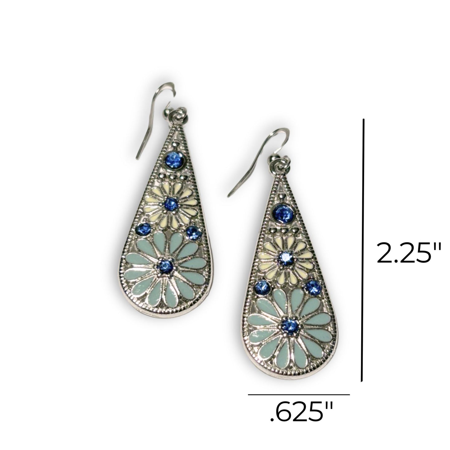 Boho Teardrop Drop Style Earring with Daisy