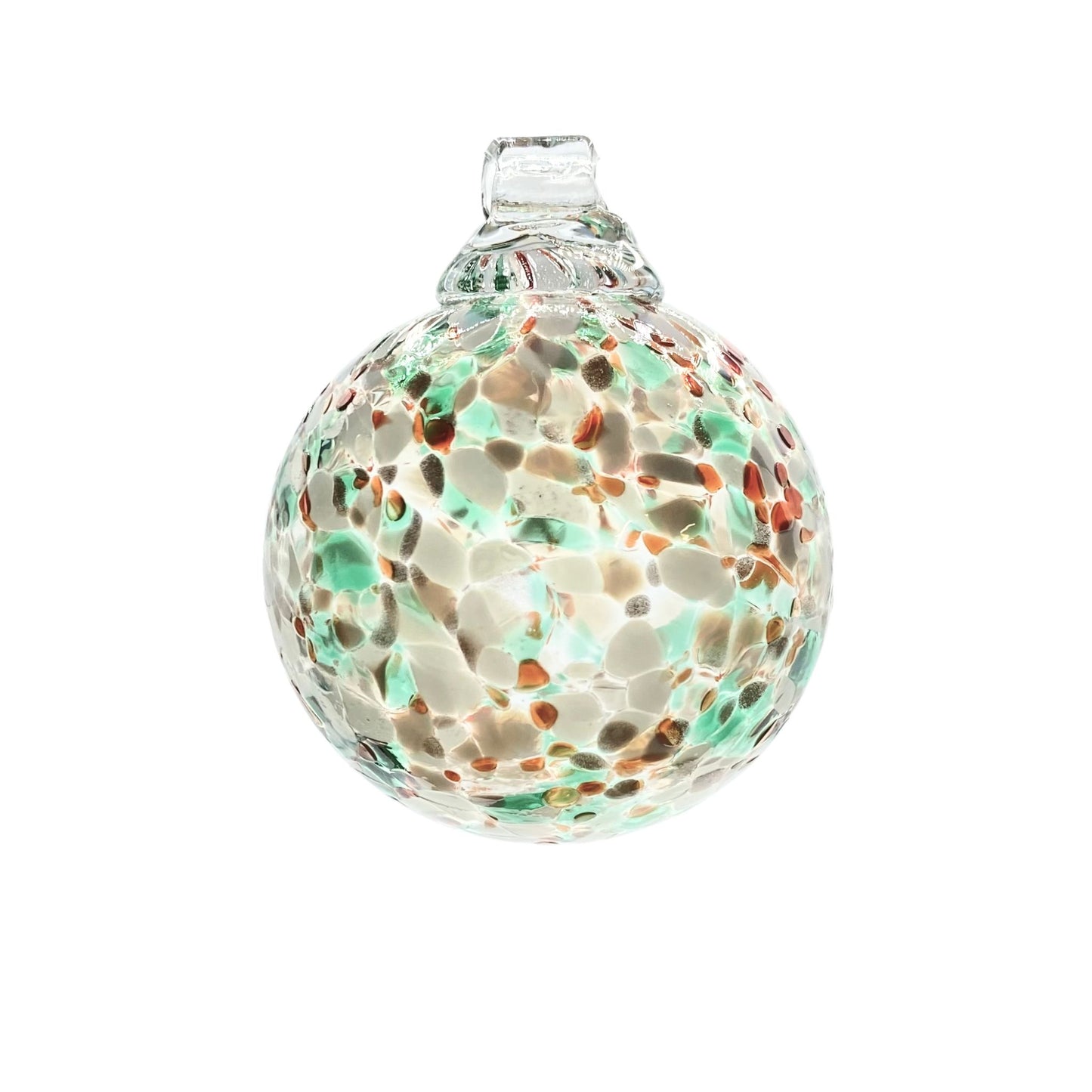 Calico Green and Rust Red Holiday Ornament