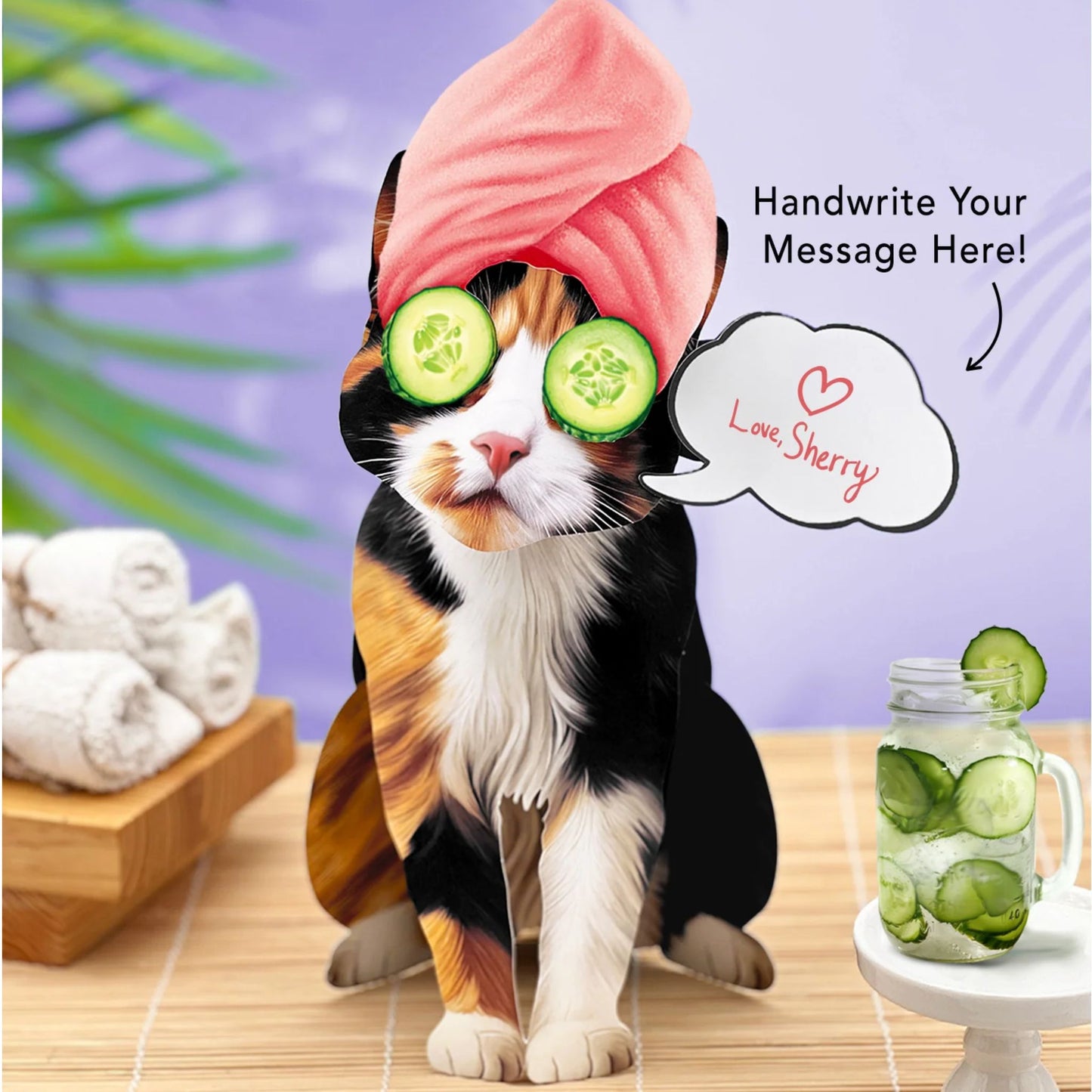 Calico Kitty Card - Pop up card with accessories
