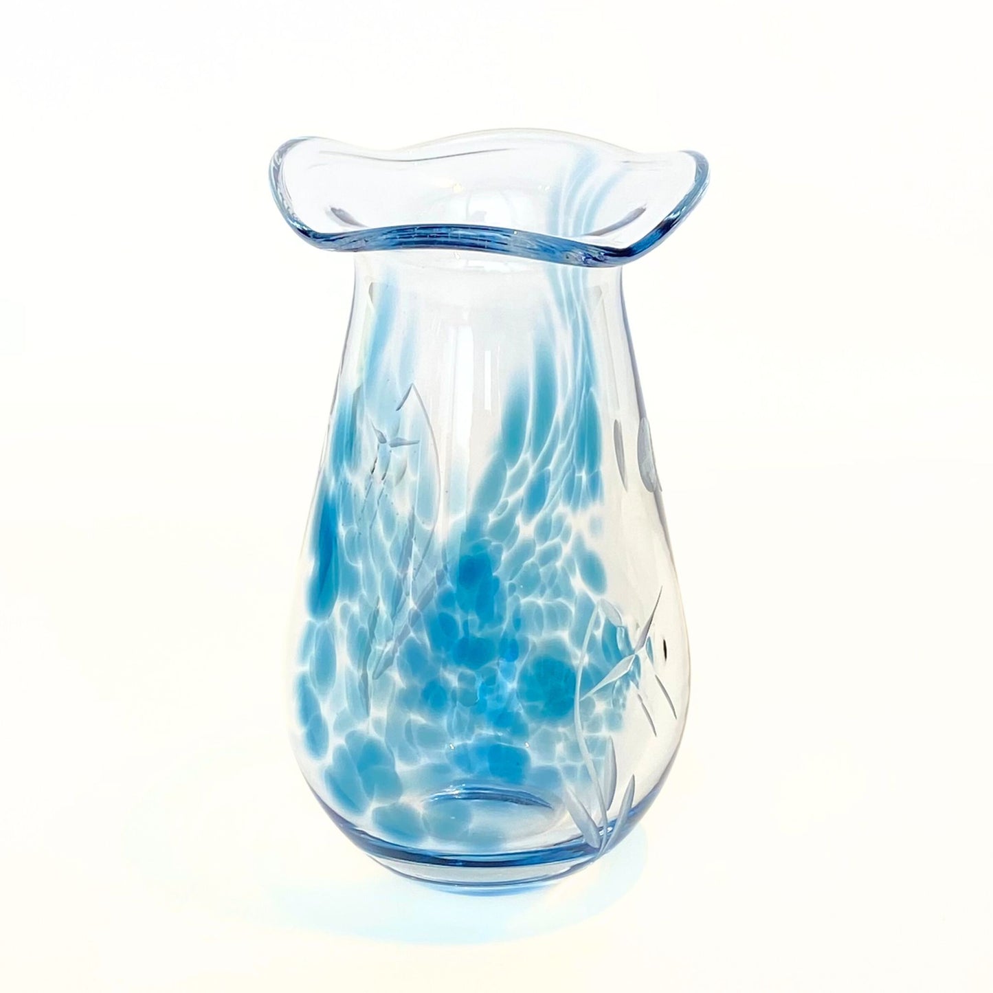 Celtic Meadow Posy Vase with Teal Fushia Cutting Detail