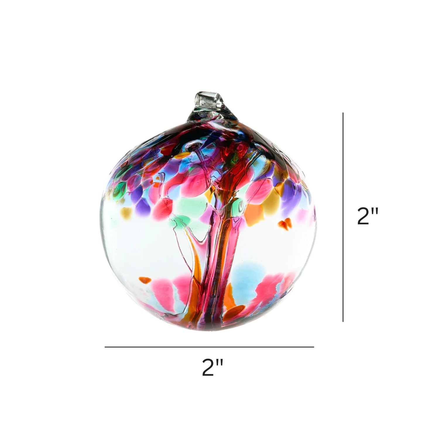 Colorful Holiday Christmas Ornament Friendship Glass Orb Decoration Present
