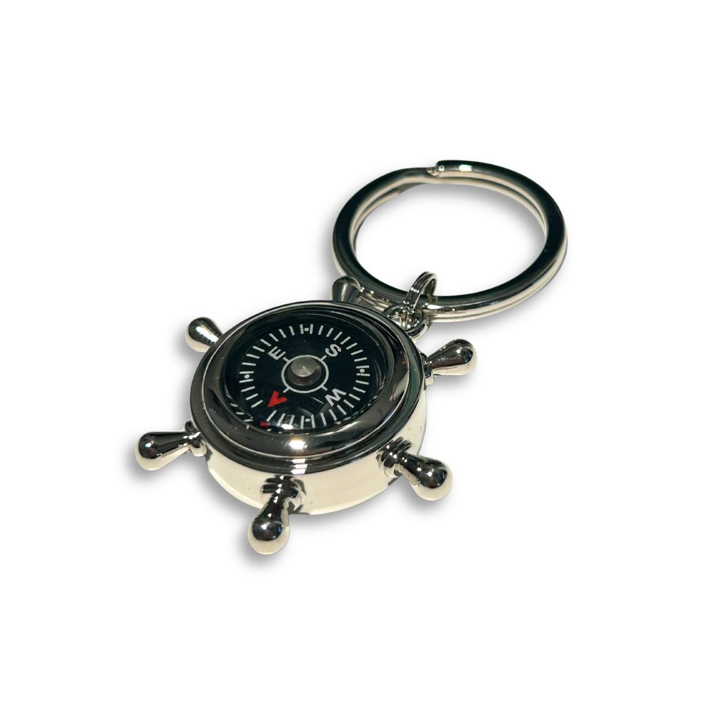 Compass Ship's Wheel Key Ring