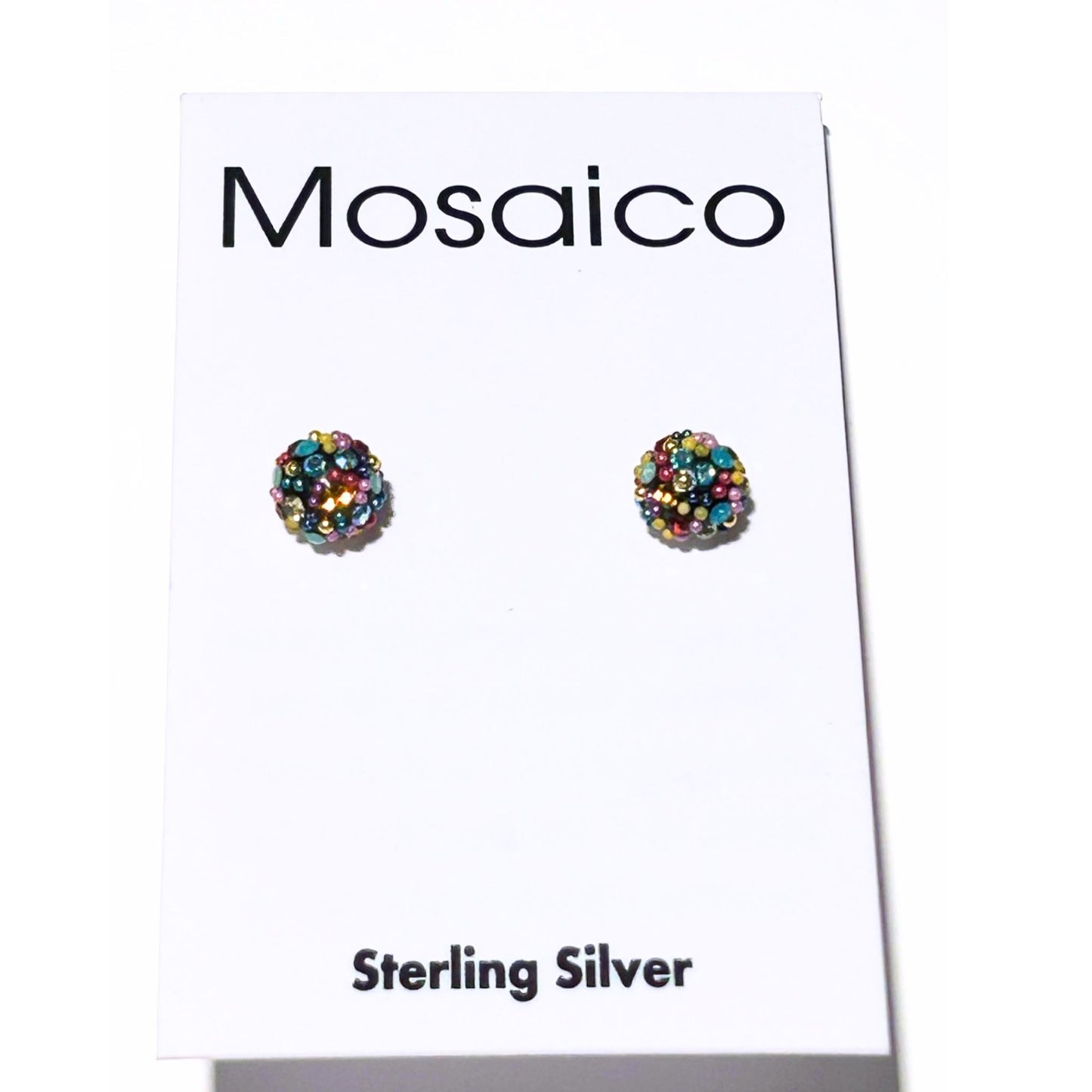 Crystal and Silver Sphere Earring - Kaleidoscope