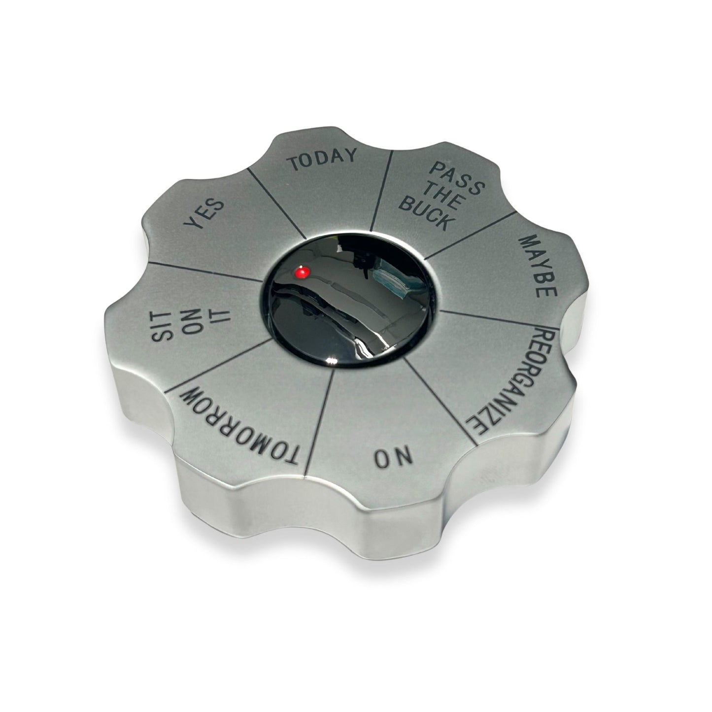silver metal decision spinner