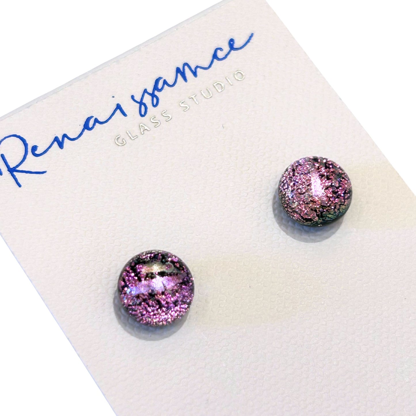 Dot Post Dichroic Glass - Small Earring