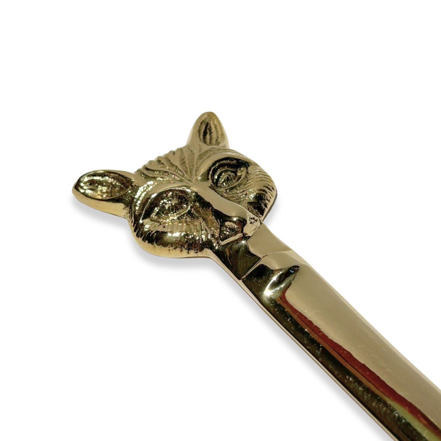 Fox Head Brass Letter Opener Nature Inspired Office Accessory