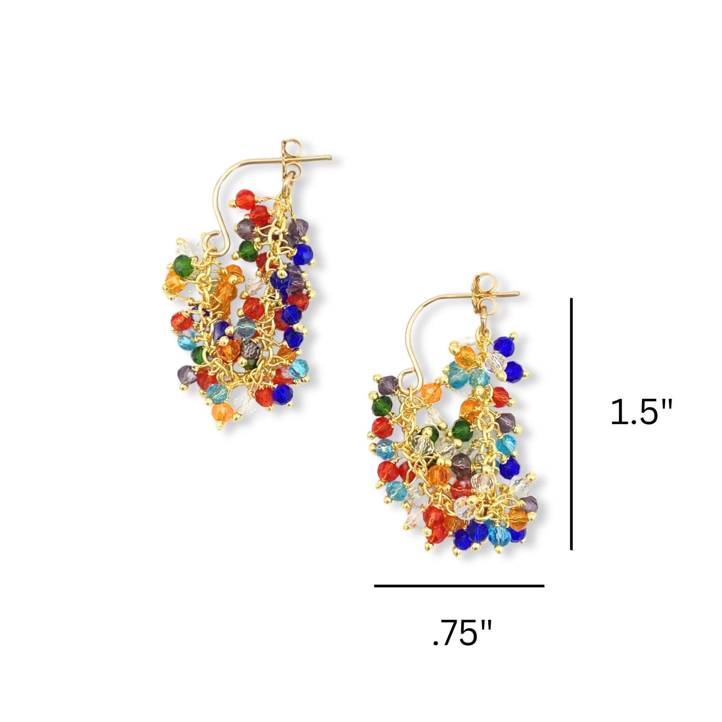 Fringe Hoop semiprecious gems earrings