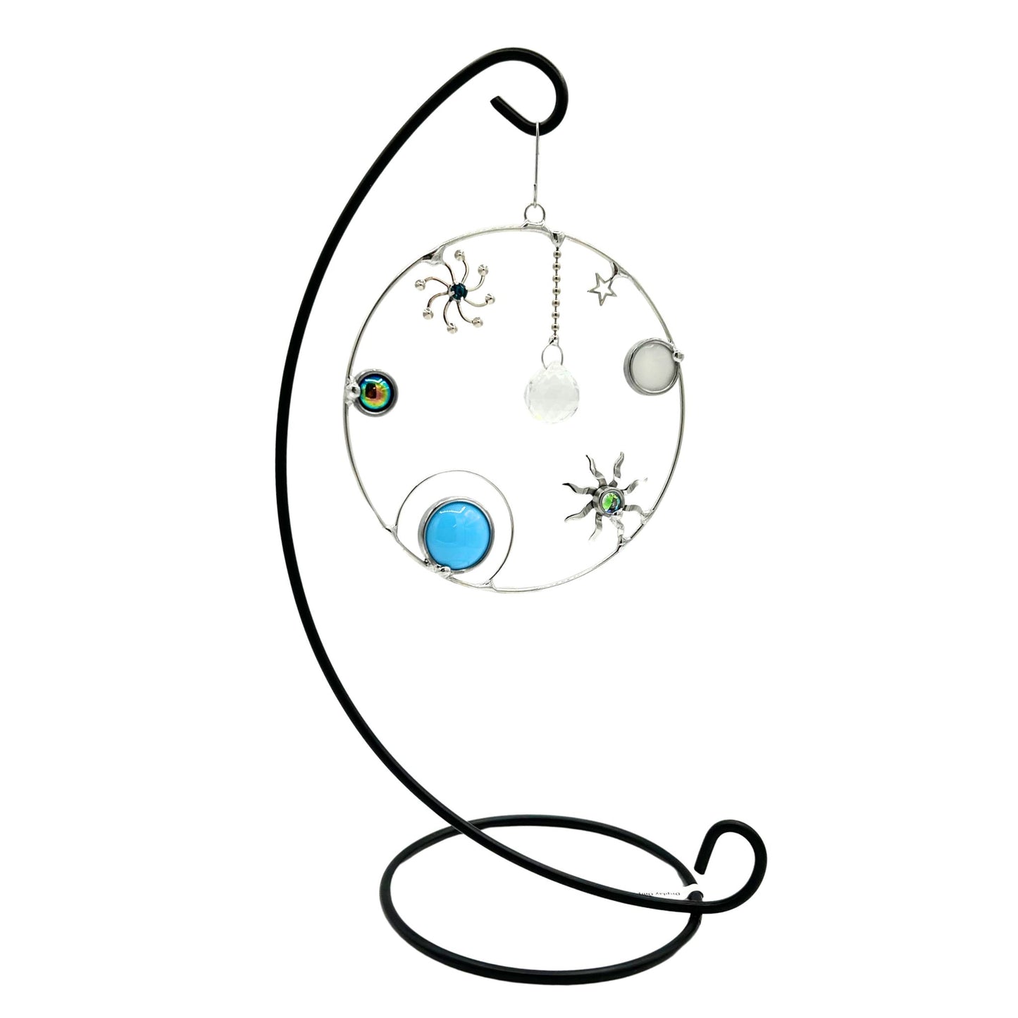 Galaxy Circle Glass Ornament