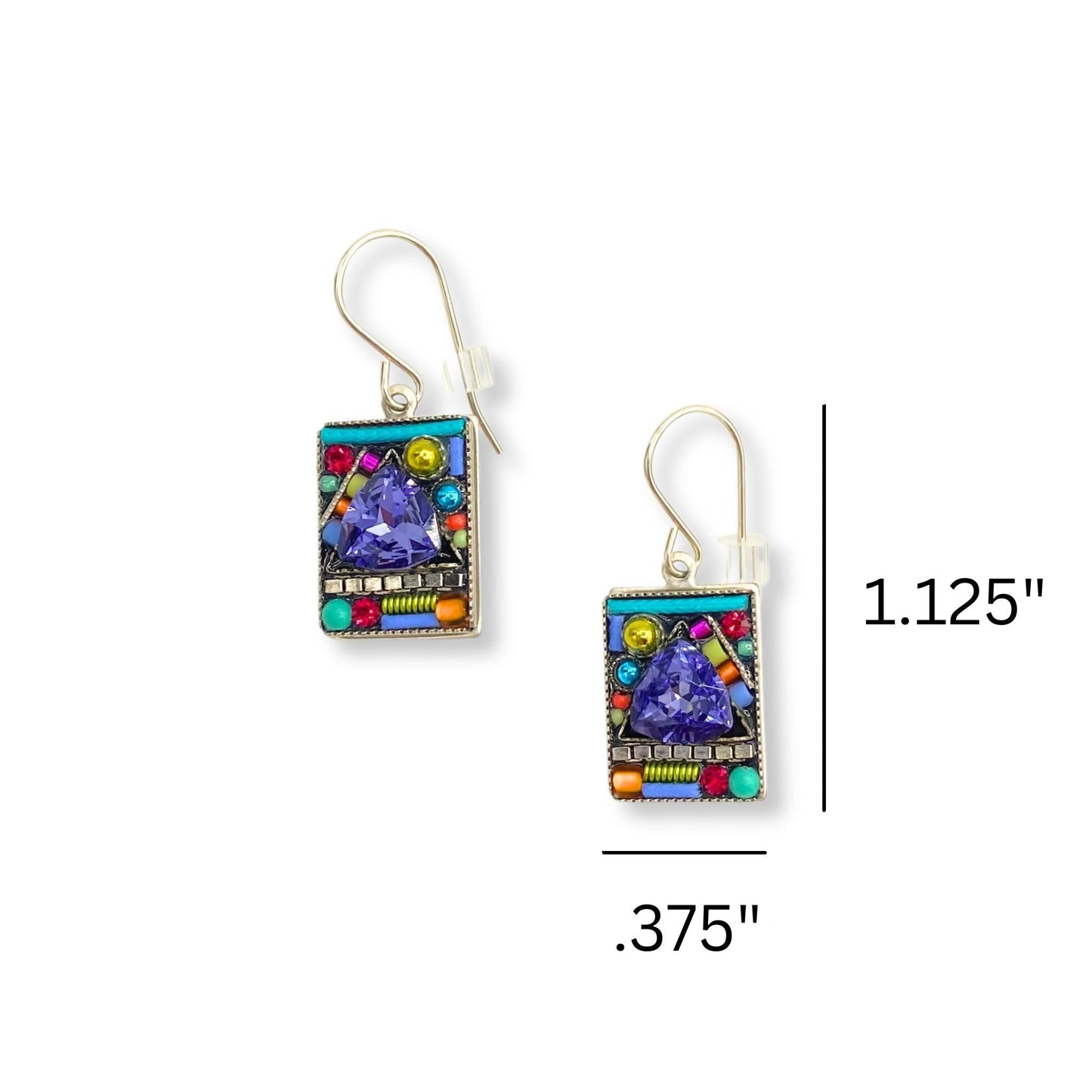 Geometric Colorful Mosaic drop earrings