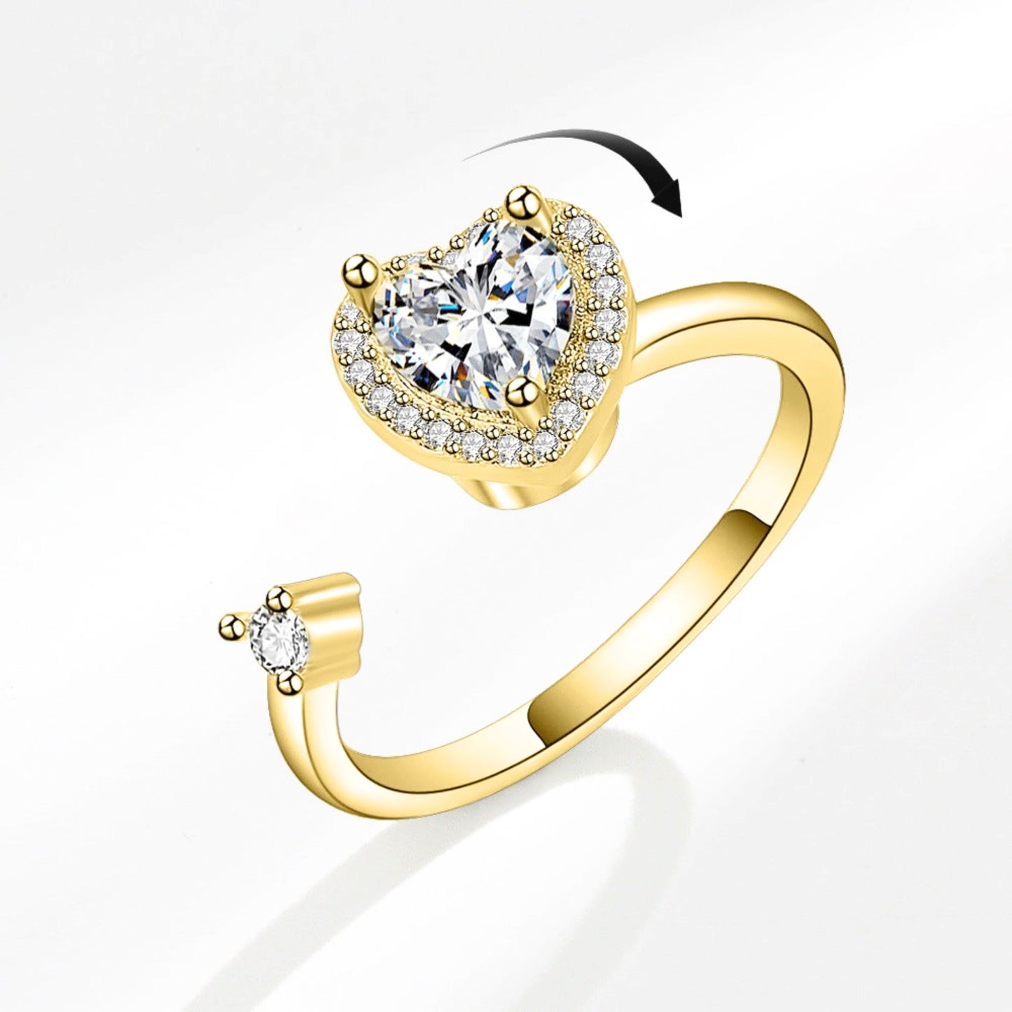Gold Heart spinner ring