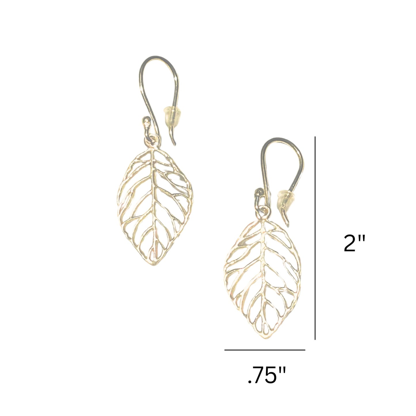 Gold Skeleton Leaf Drop Style Earring