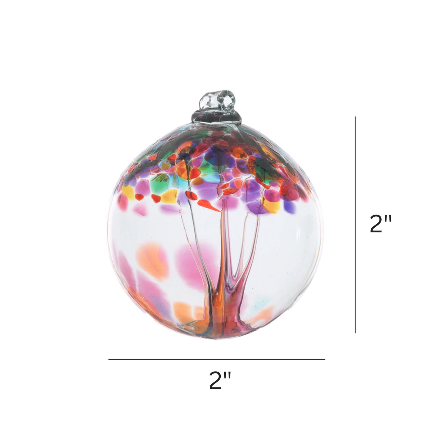 Gratitude Ornament 2 inch colorful handblown glass gift