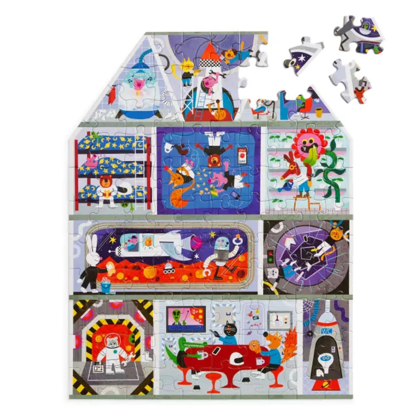 House on Mars Colorful Puzzle for Kids