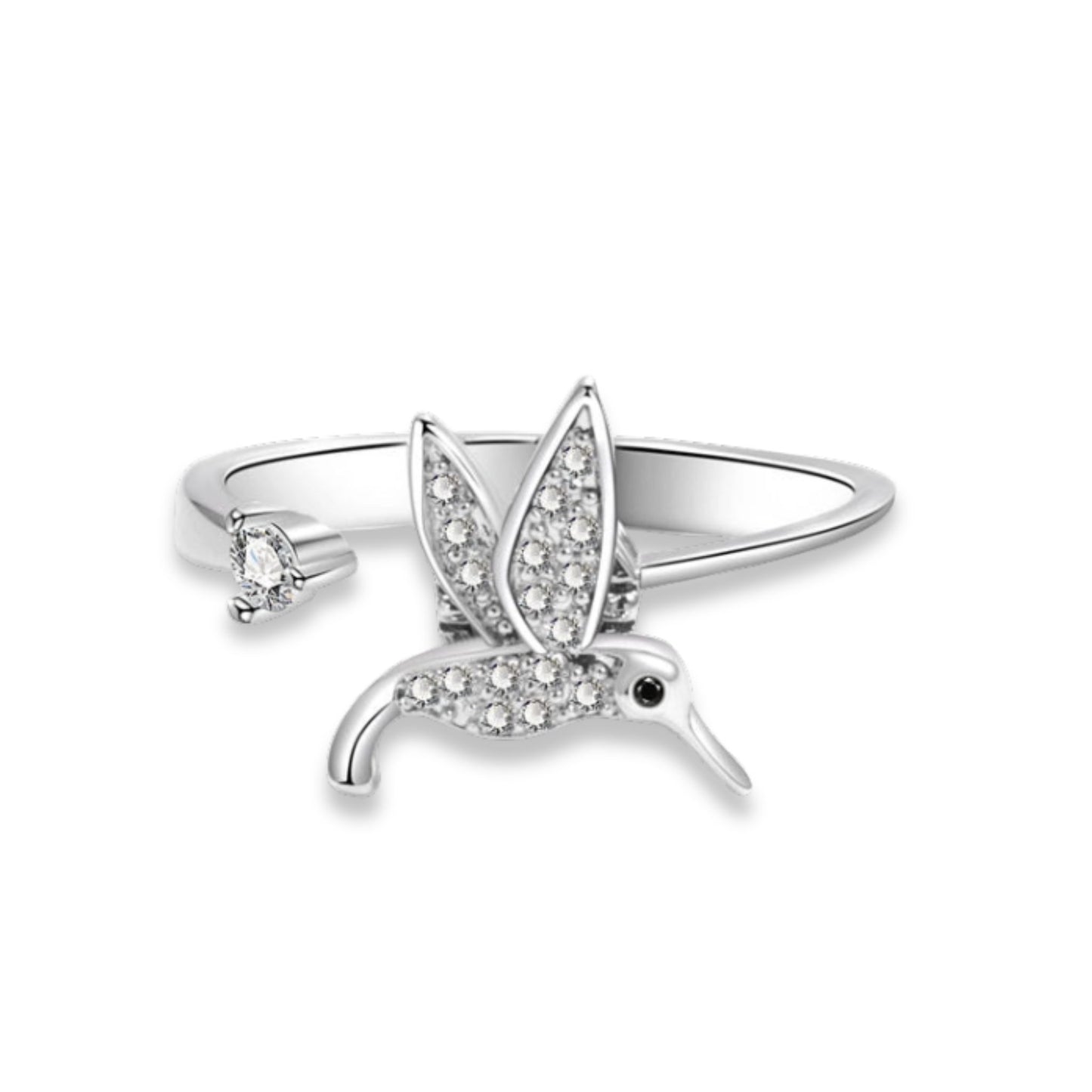 Hummingbird Fidget Silver Ring