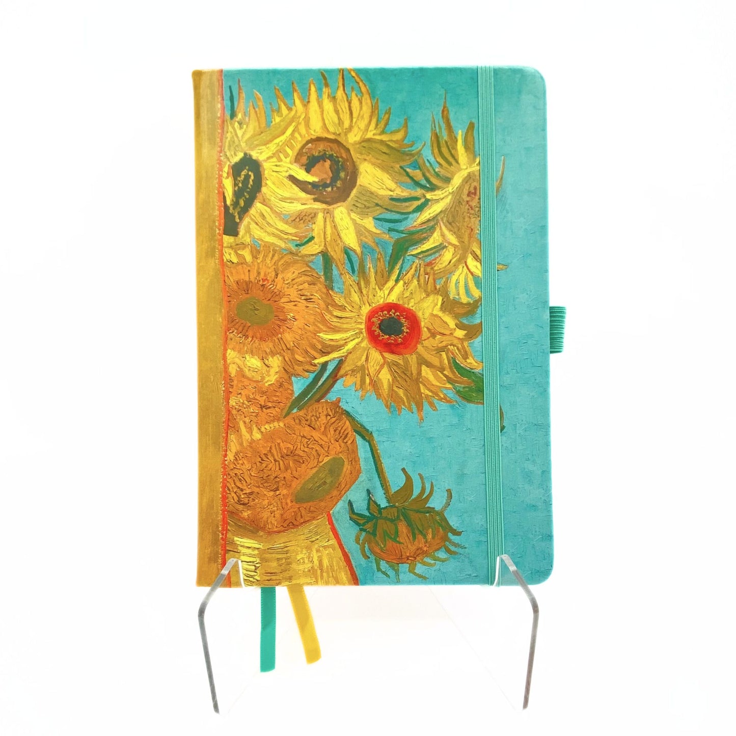 Journal - Van Gogh Sunflowers yellow and Turquoise flowers