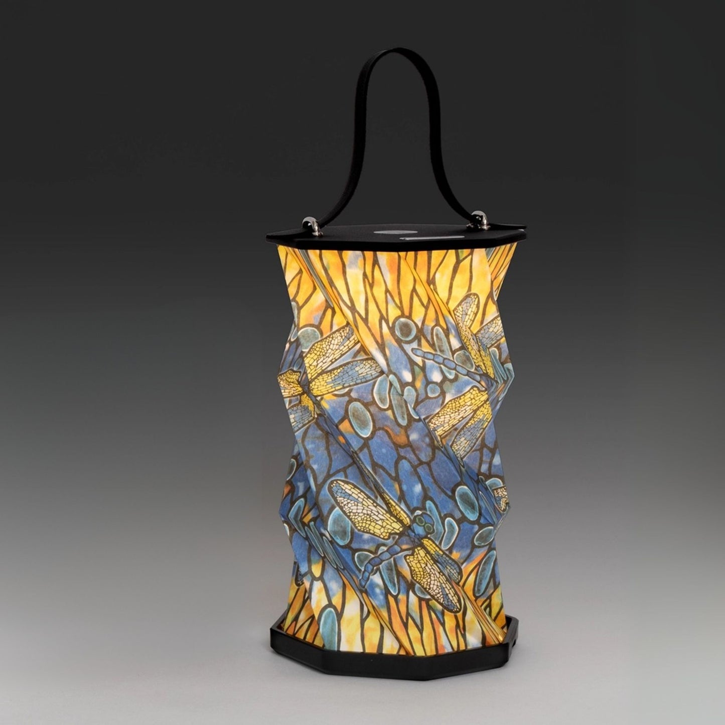 Louis C. Tiffany Dragonfly Blue and Yellow Foldable Lantern
