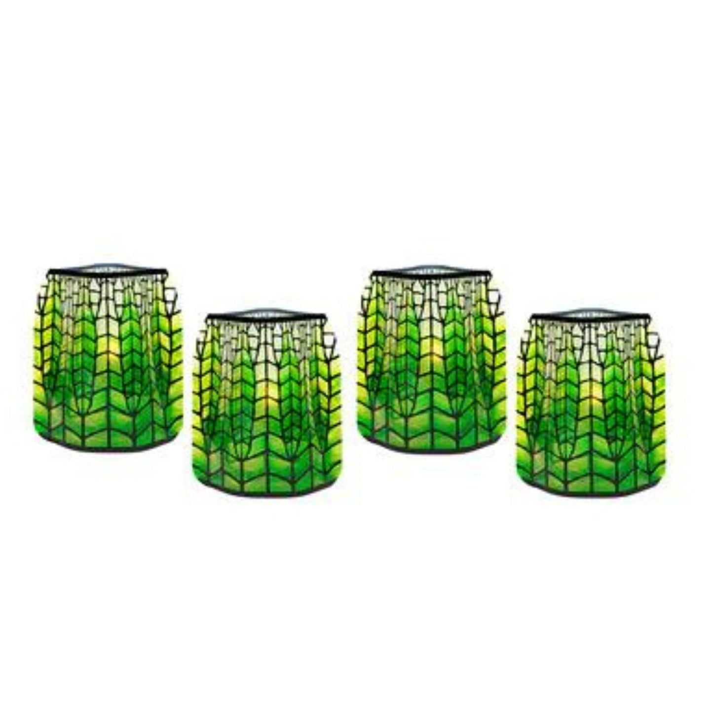luminary set of 4 Green Lotus Pagoda
