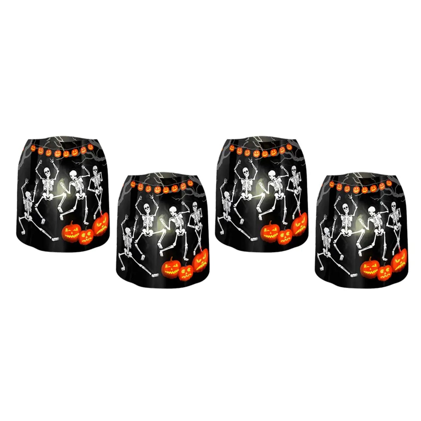 Luminary Lanterns set of 4 Halloween skeletons