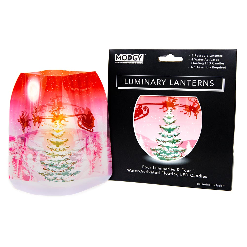 Luminary - SleighingIt - Christmas Santa and his Reindeer