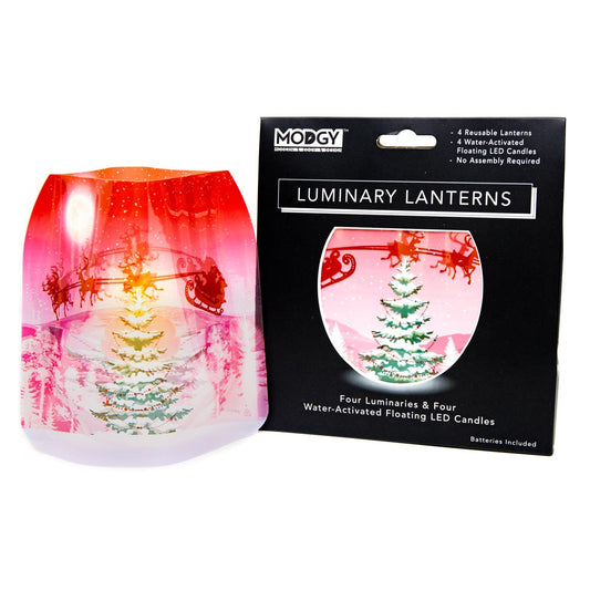 Luminary - SleighingIt - Christmas Santa and his Reindeer
