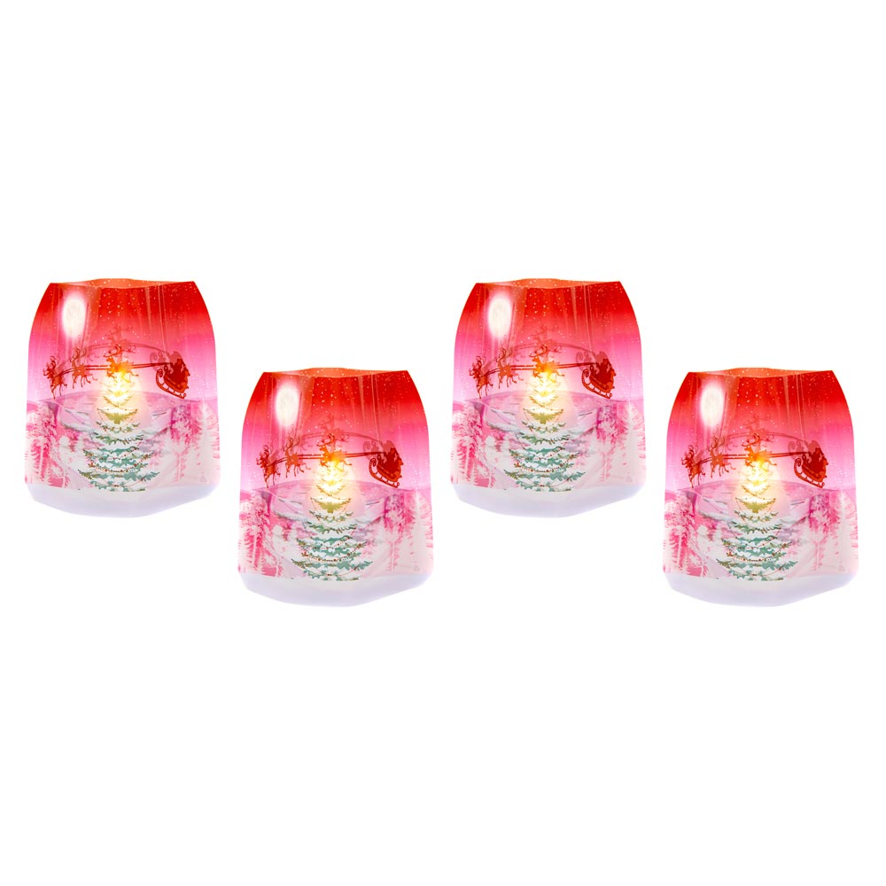 Luminary - SleighingIt - Christmas Santa and his Reindeer