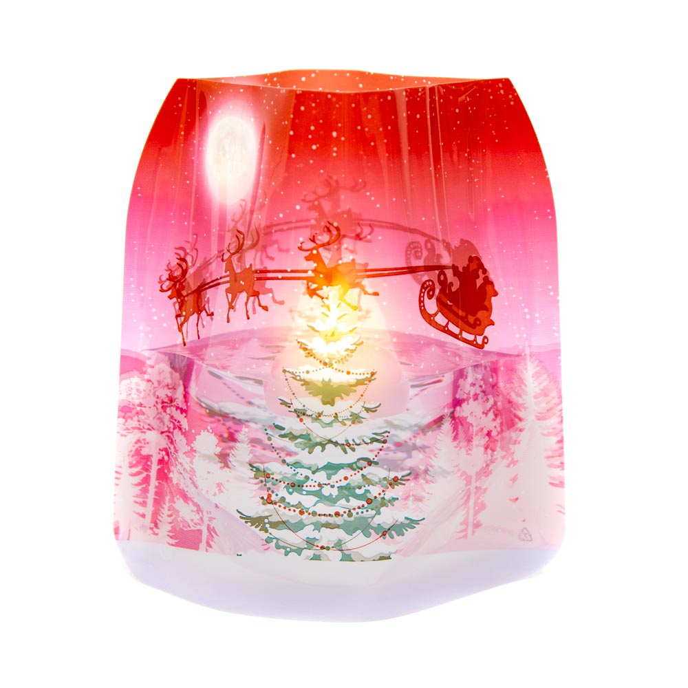 Luminary - SleighingIt - Christmas Santa and his Reindeer