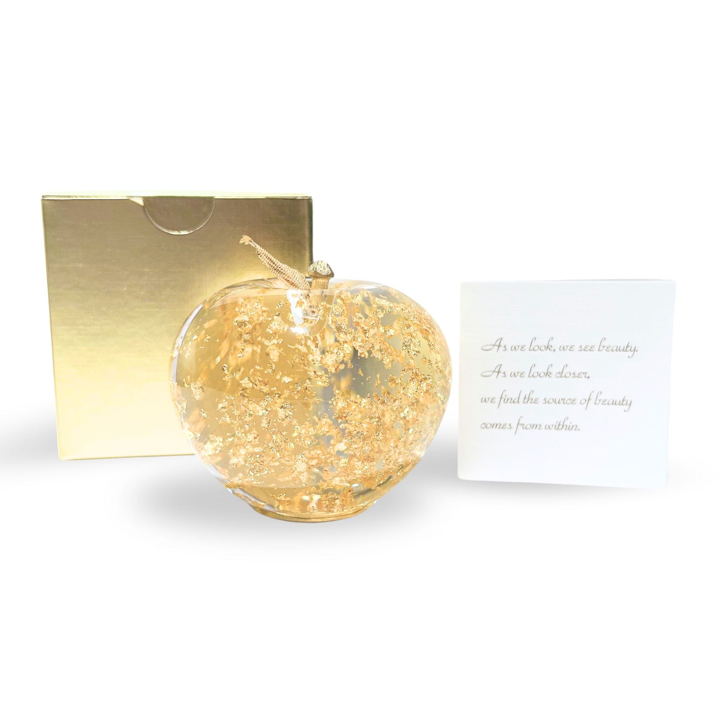 Mini Golden Flow Apple Paper Weight