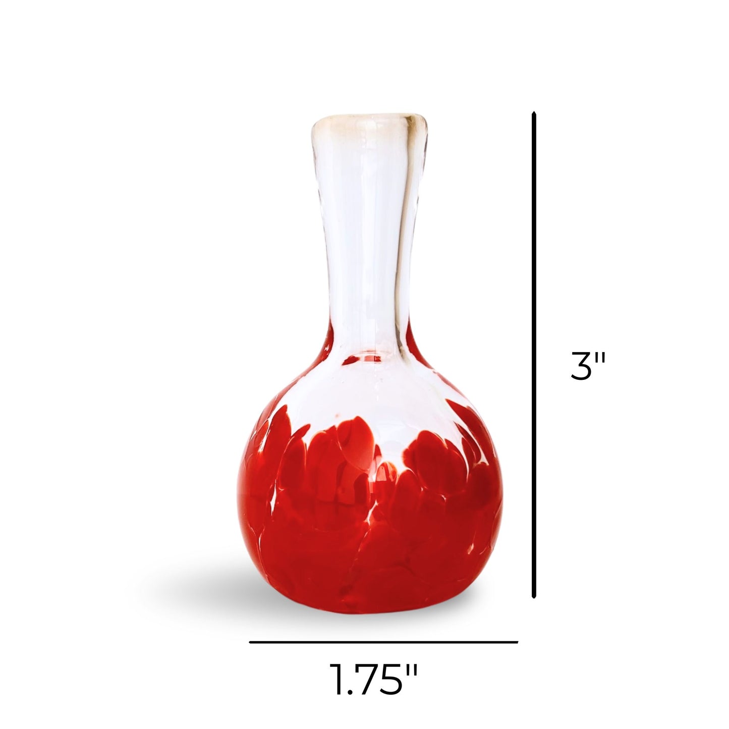Mom's Cherry Handblown Glass Vase Red Mother's Day Gift