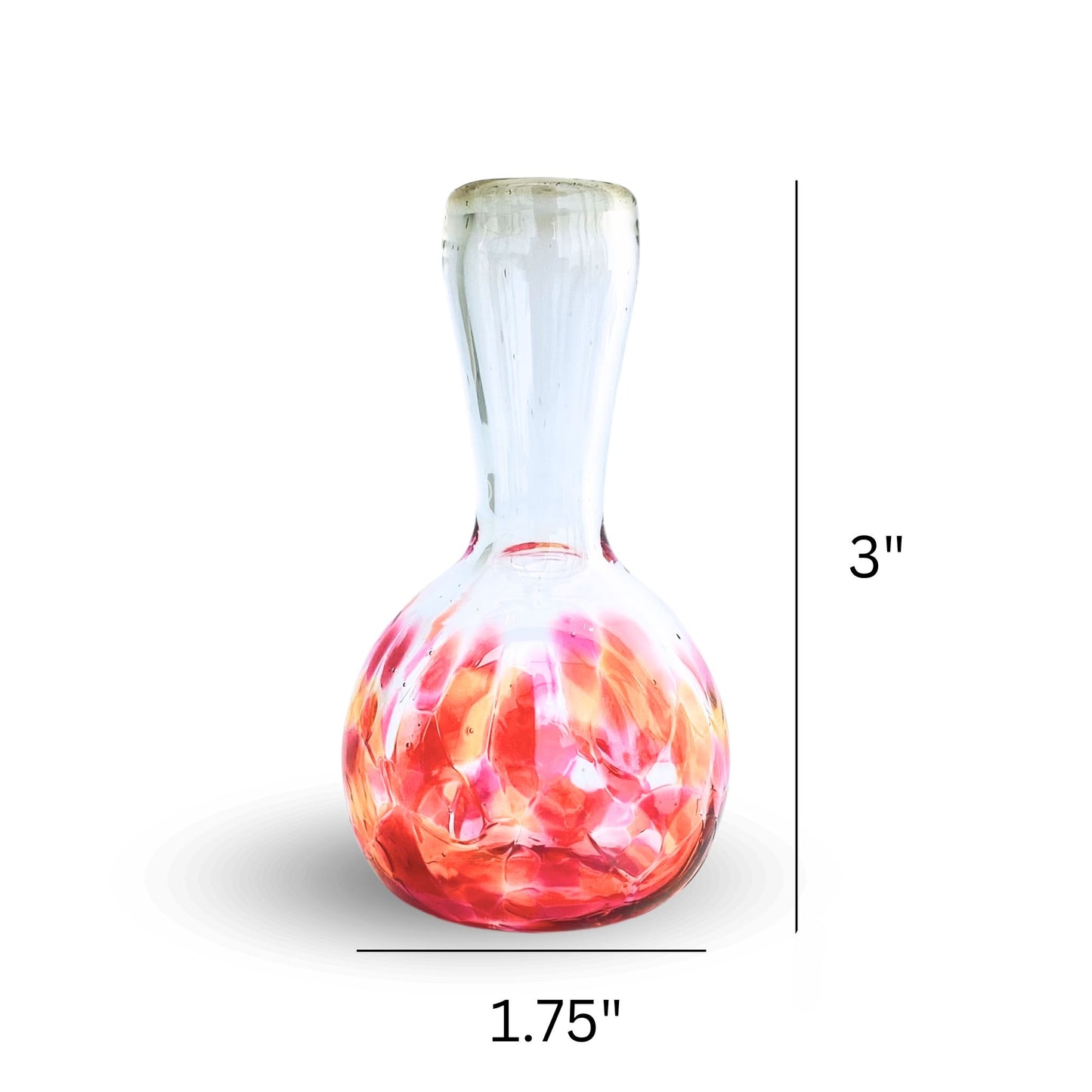 Mom's Sunrise Little Glass Vase Pink Orange