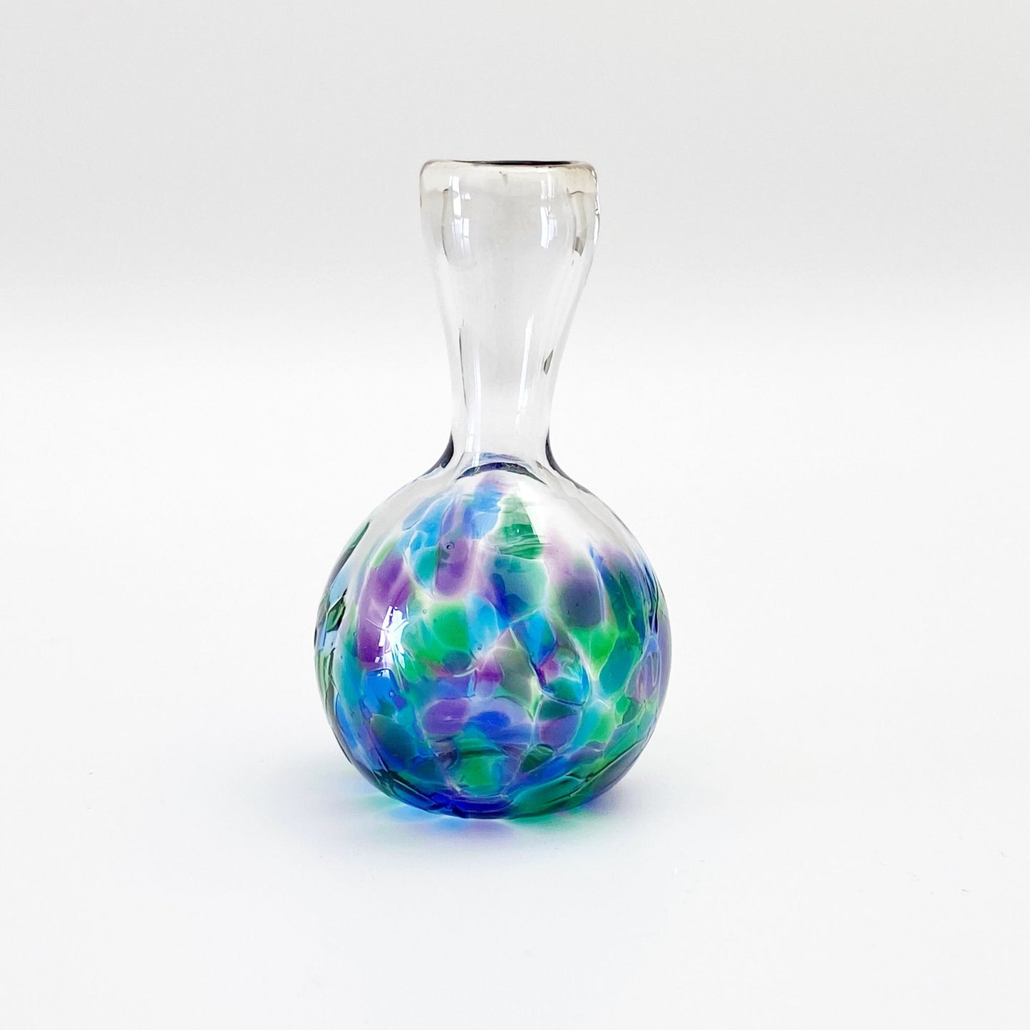 Moms little vase purple green and blue
