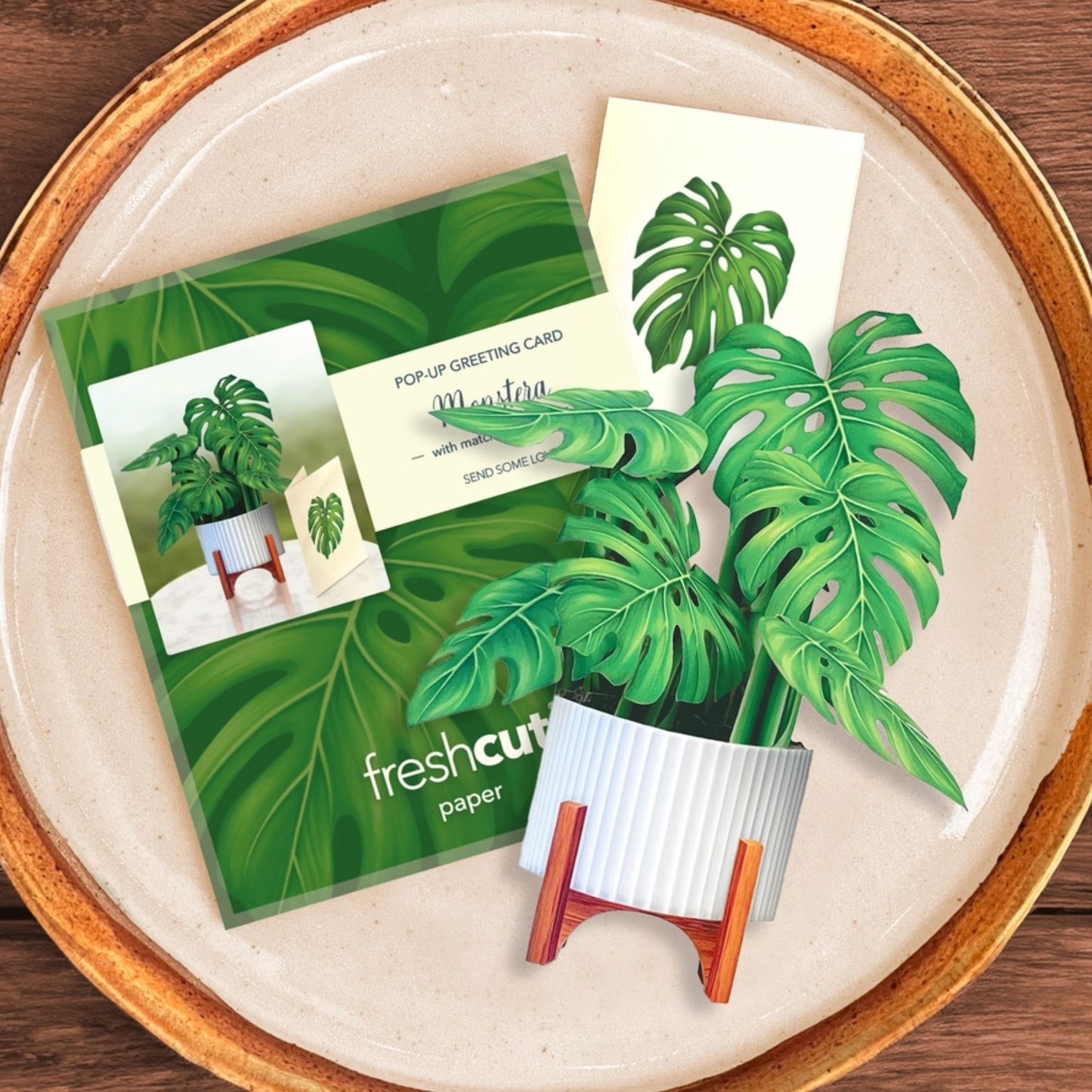 Monstera pop-up flower card