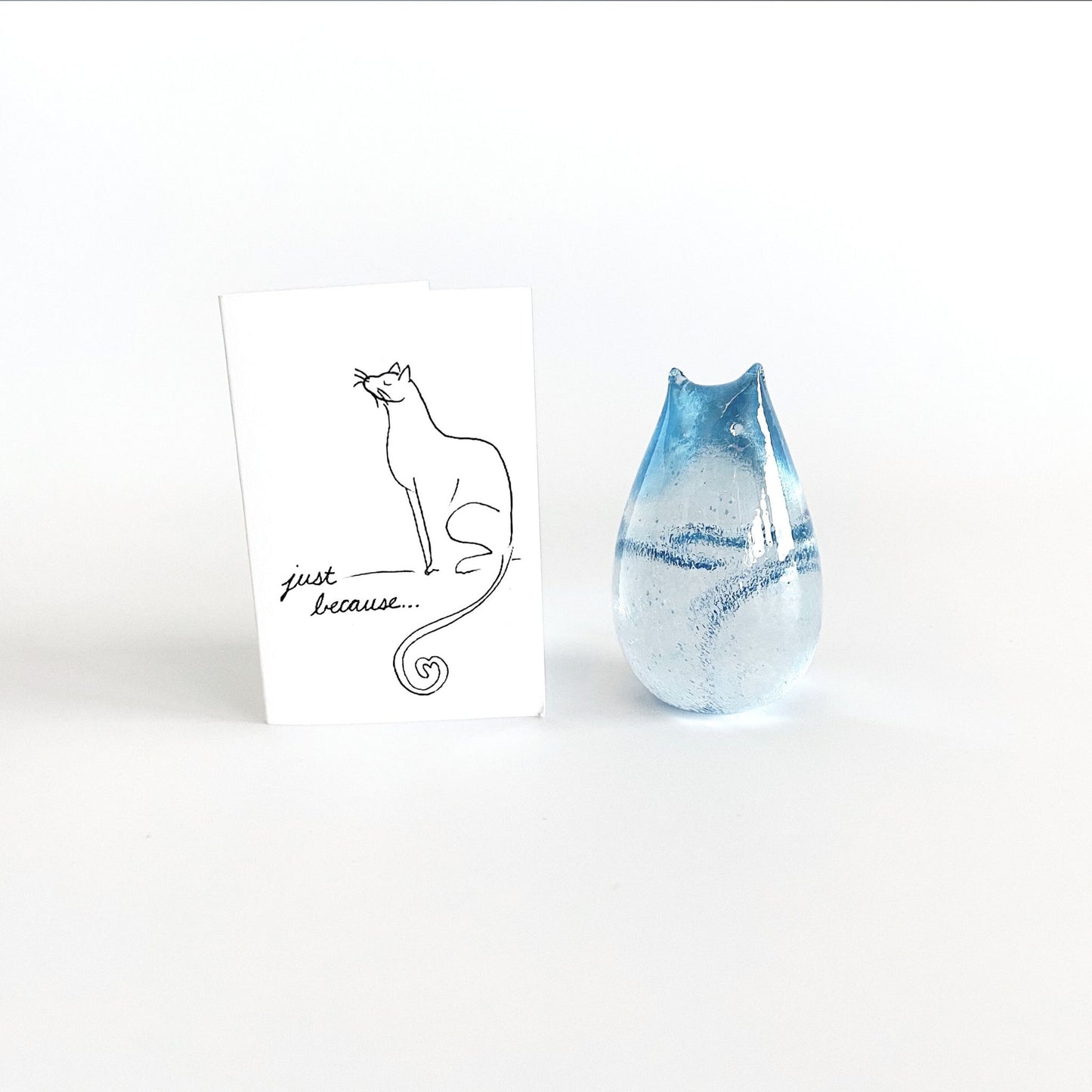 moonlight blue love cat with card