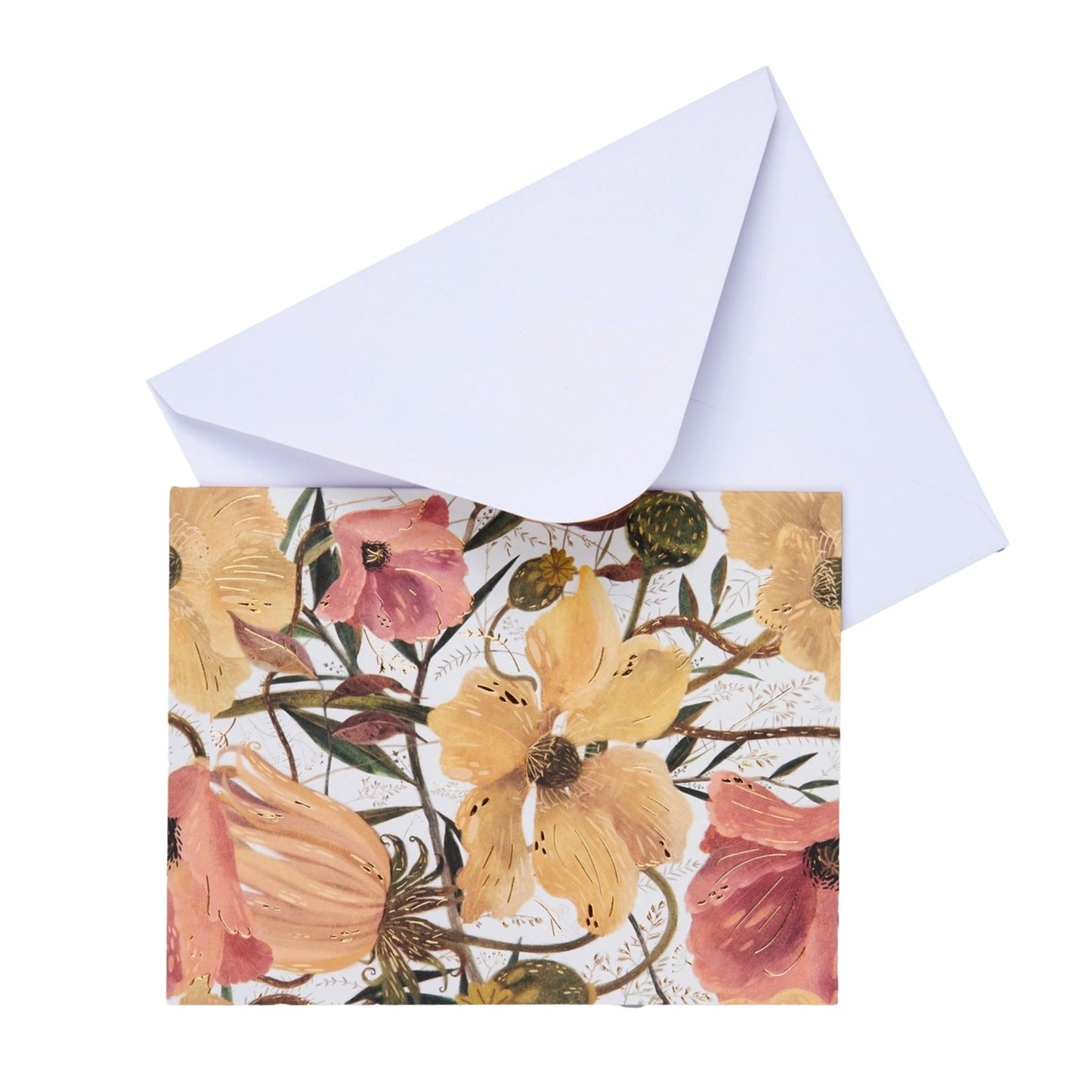 Notecards with Envelopes - Greens and Floral Blooms