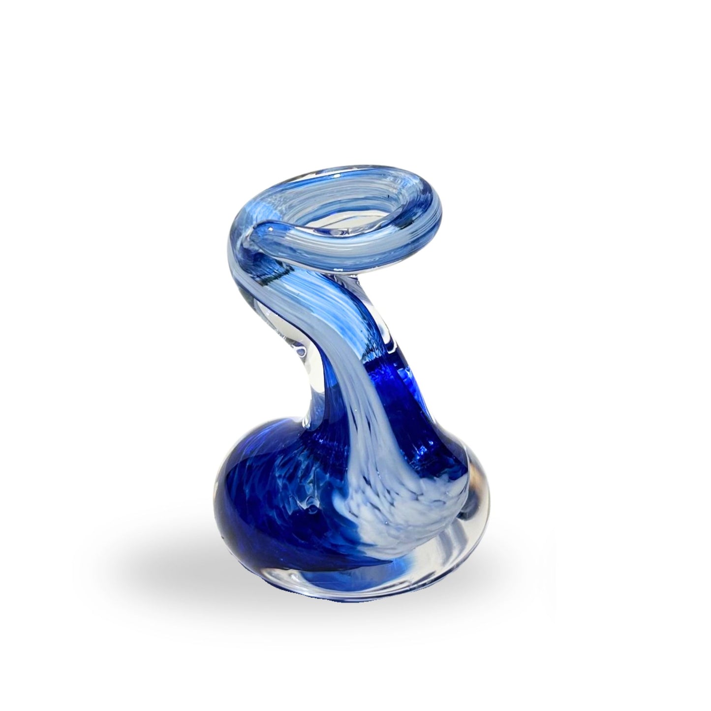 Pen Holder Royal Blue and White Glass Gift