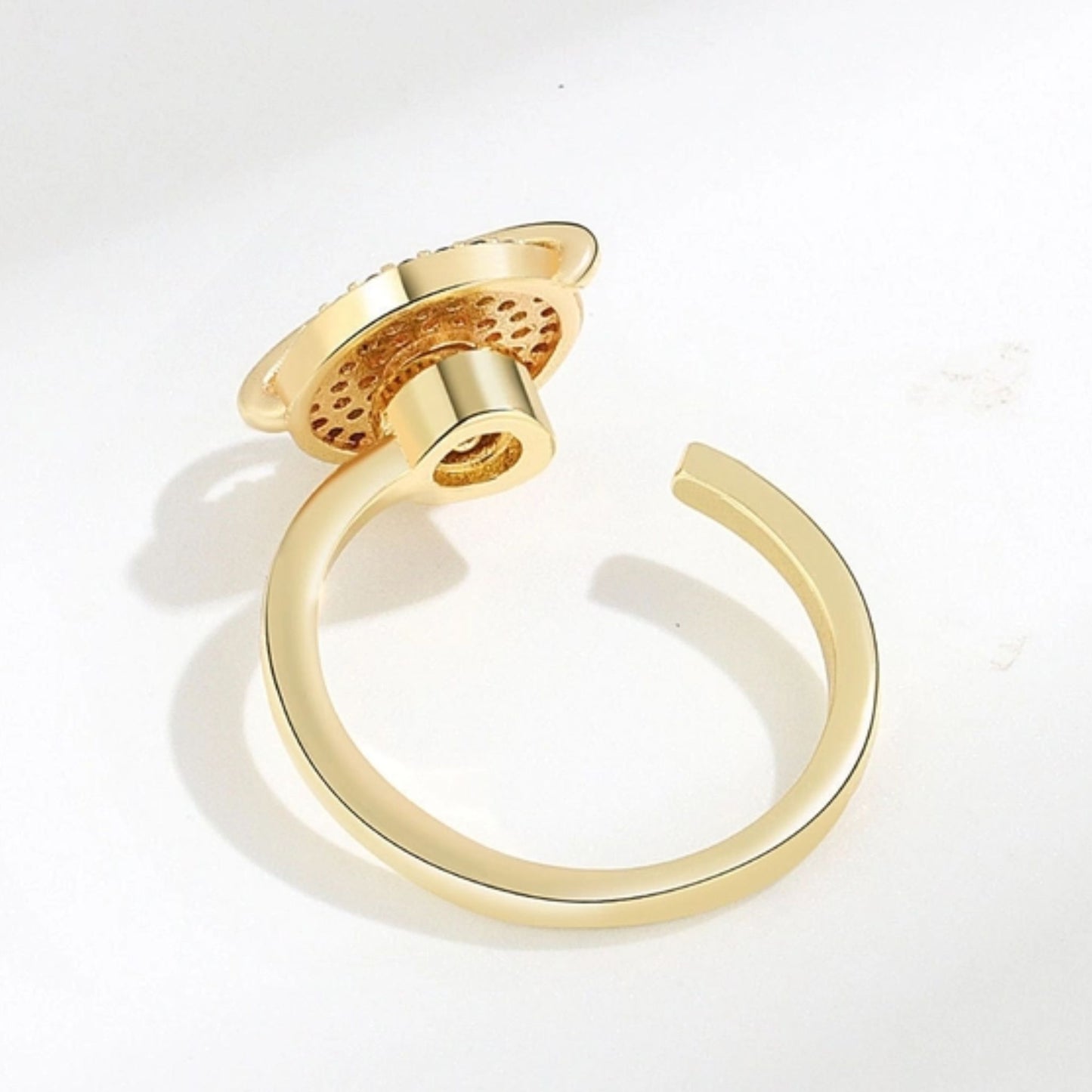 Saturn planet fidget spinner ring for anxiety - gold