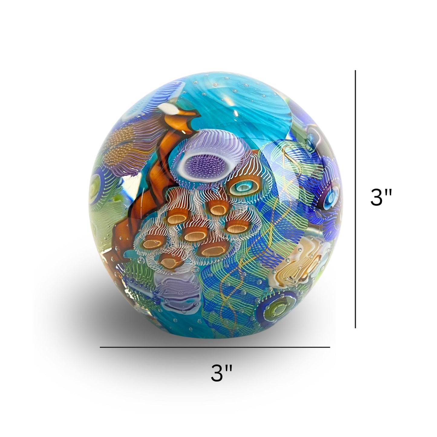 seascape 3 inch glass orb