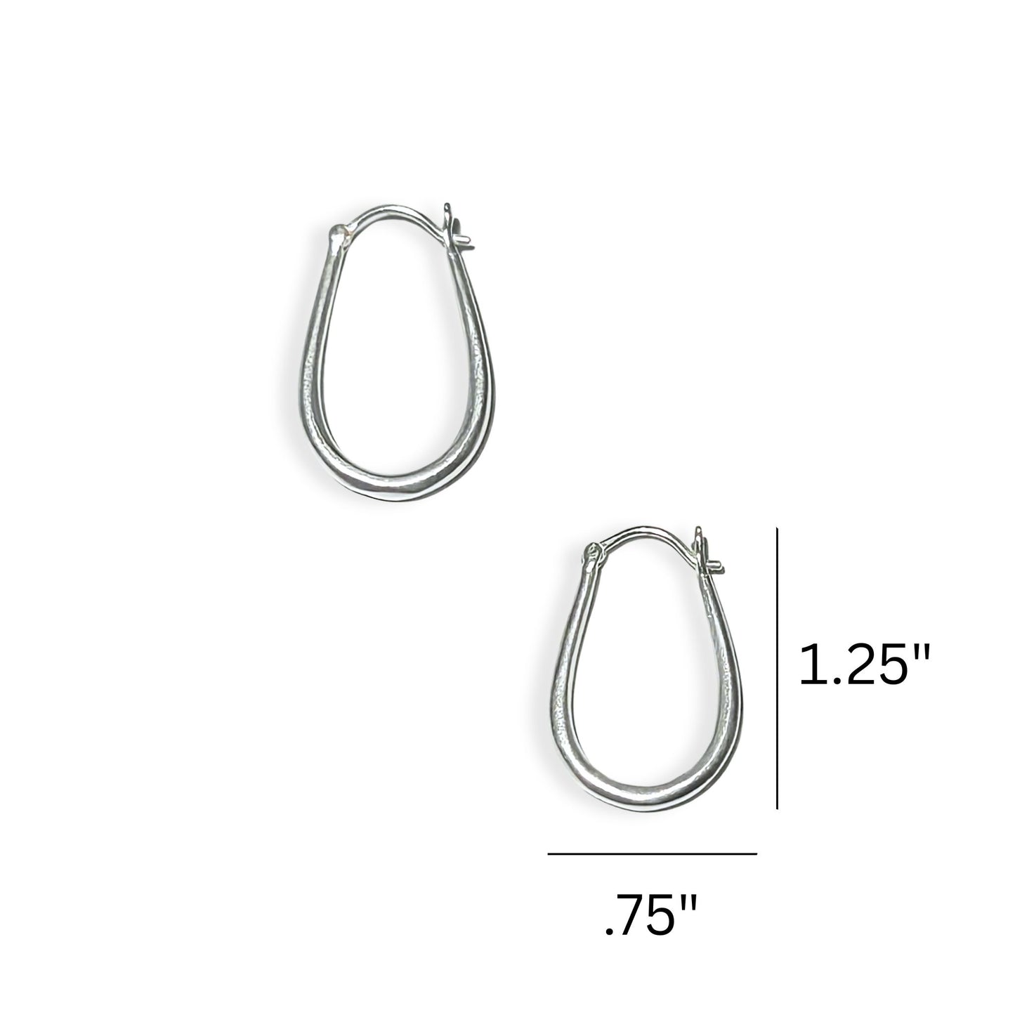 Silver Ellipse Earrings