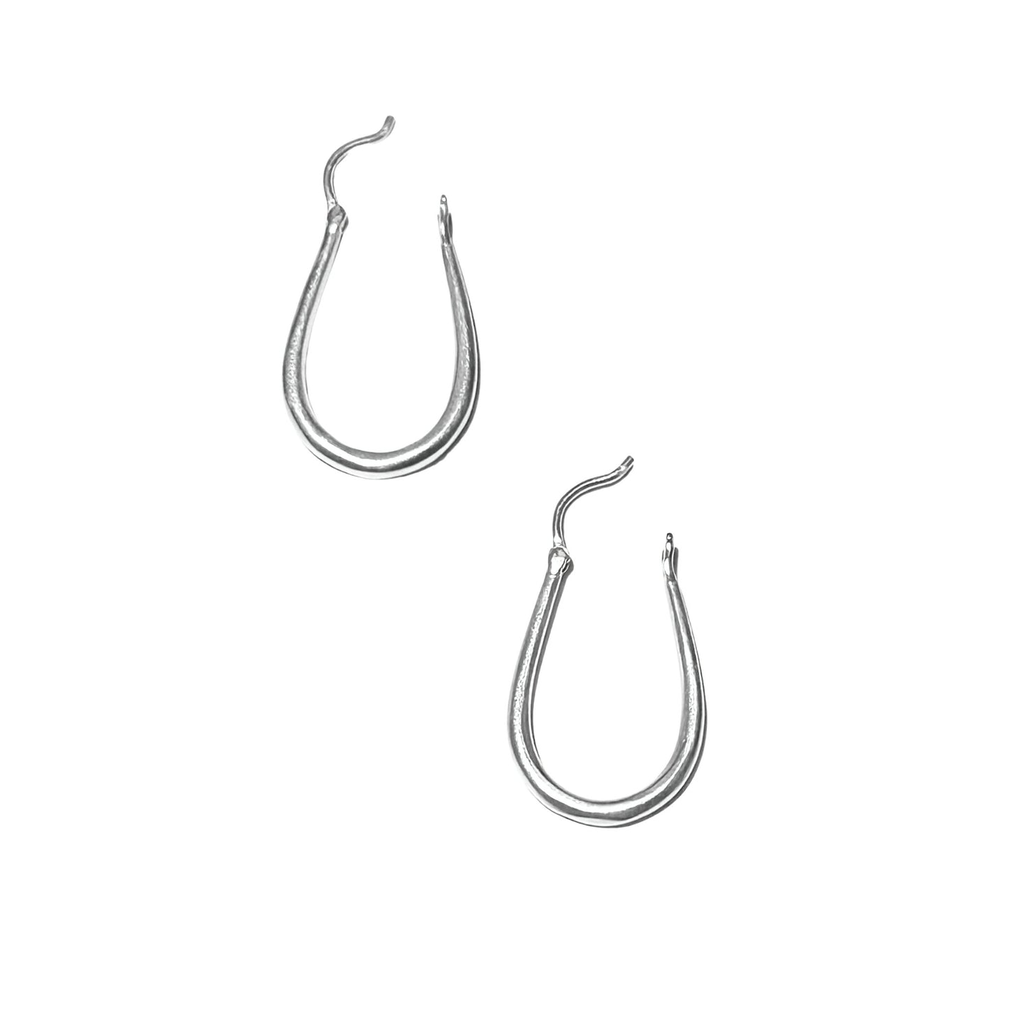 Silver Ellipse Hoop Earrings