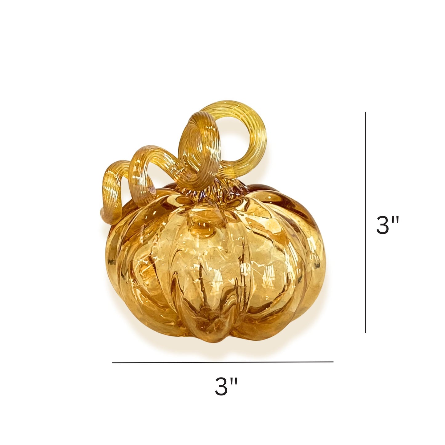 Small Handblown fall pumpkin Harvest yellow