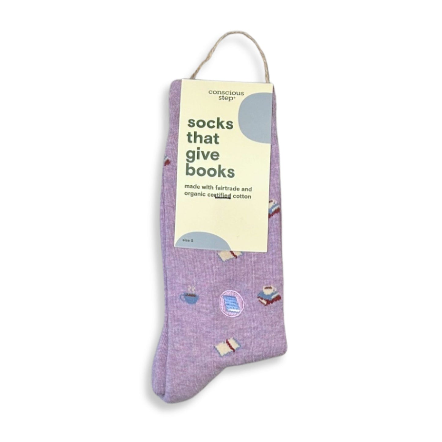 Socks that Give Books Purple Mugs - Small