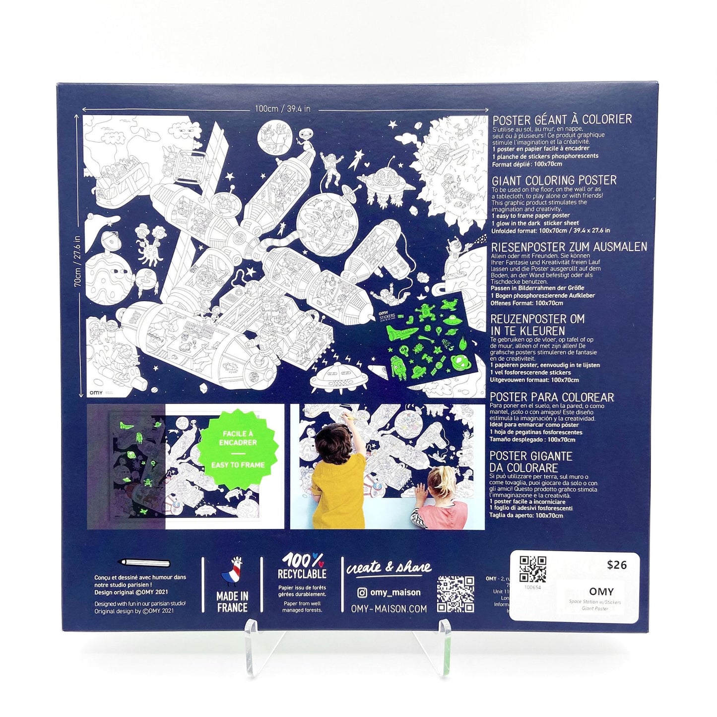 Space Station Giant Poster with Glow in the Dark Stickers