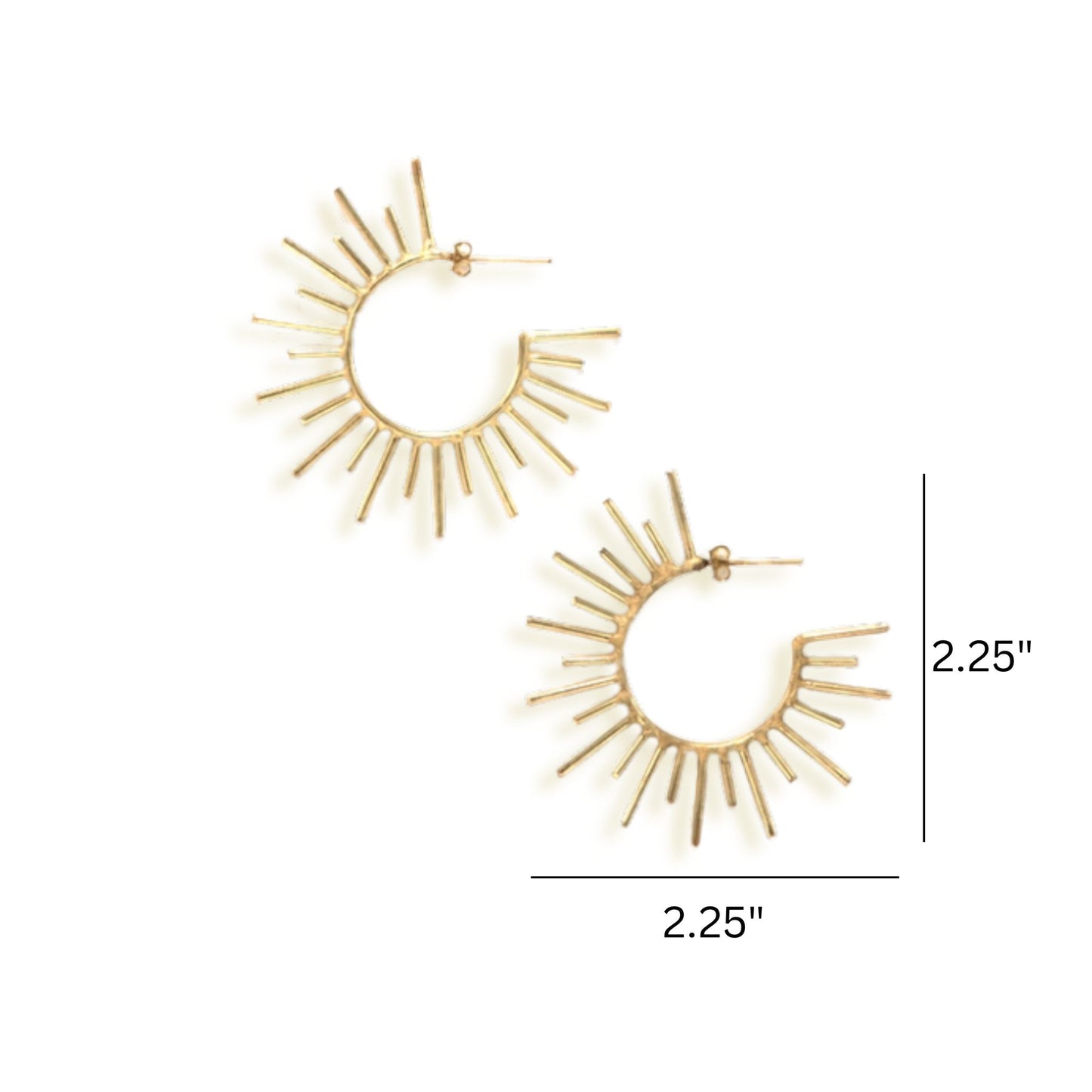 Sun Beam Gold Earrings