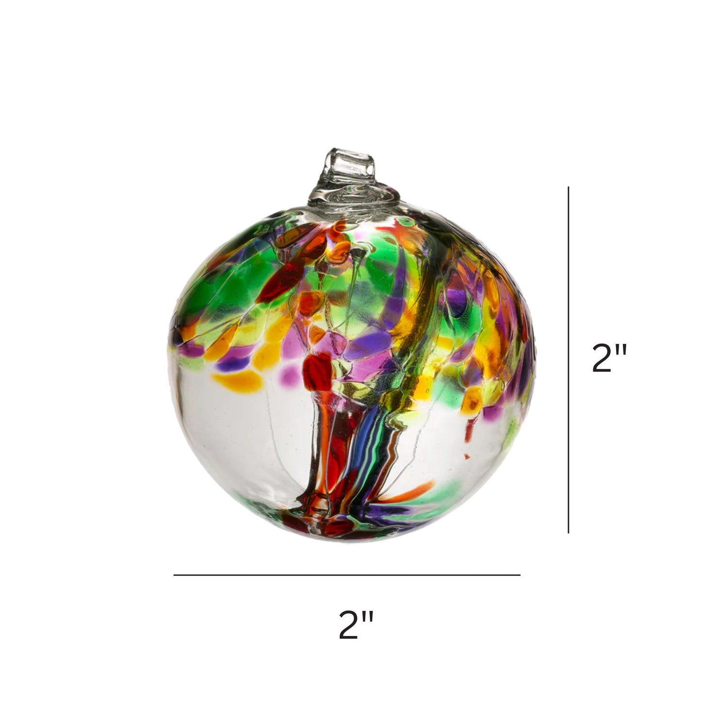 Tree of Life 2 inches colorful glass ornament