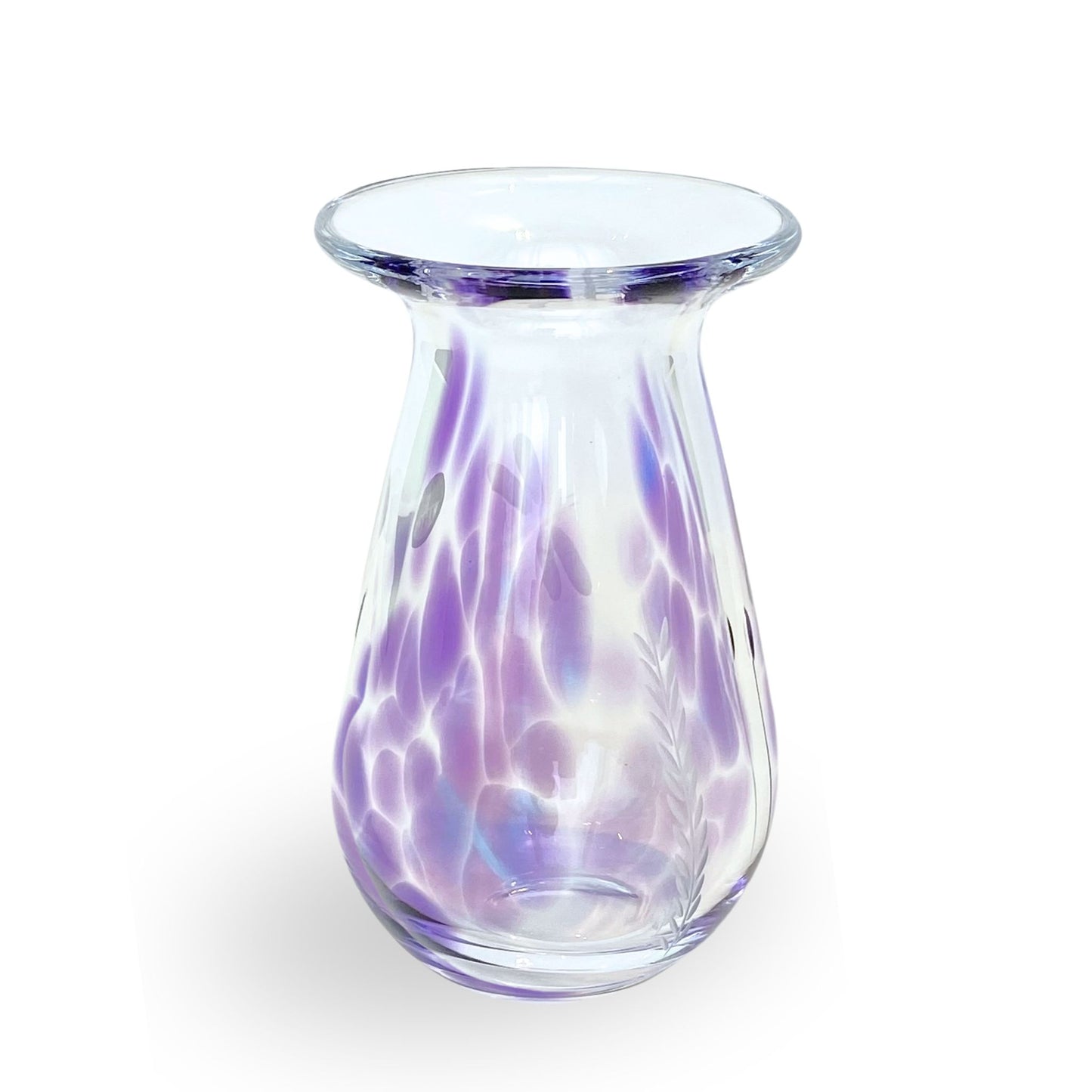 Wild Heather Purple Posy Glass Vase