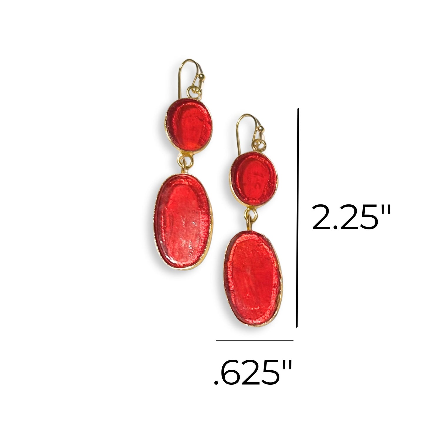 Window Pane Earrings Red