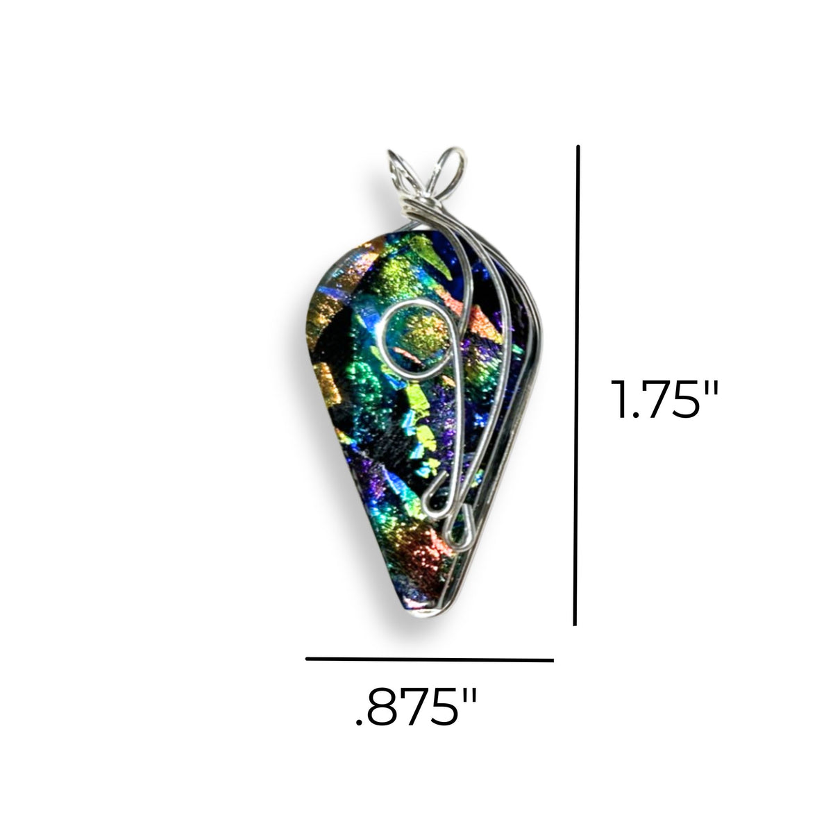 Wisteria Pendant Colorful with Wire Detail
