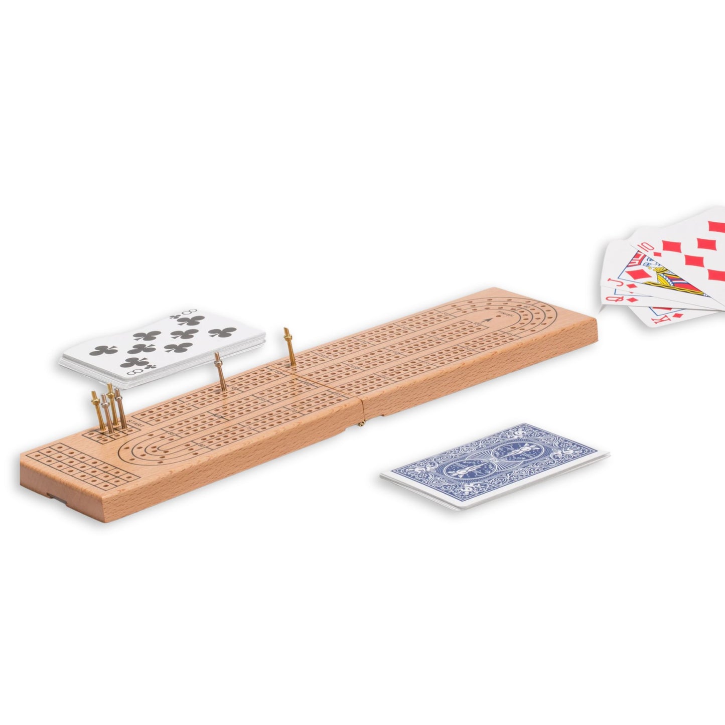 Wooden Cribbage Board with Pegs