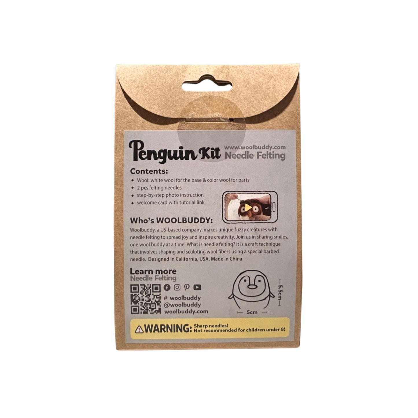 Woolbuddy Painting kit - Penguin Kit